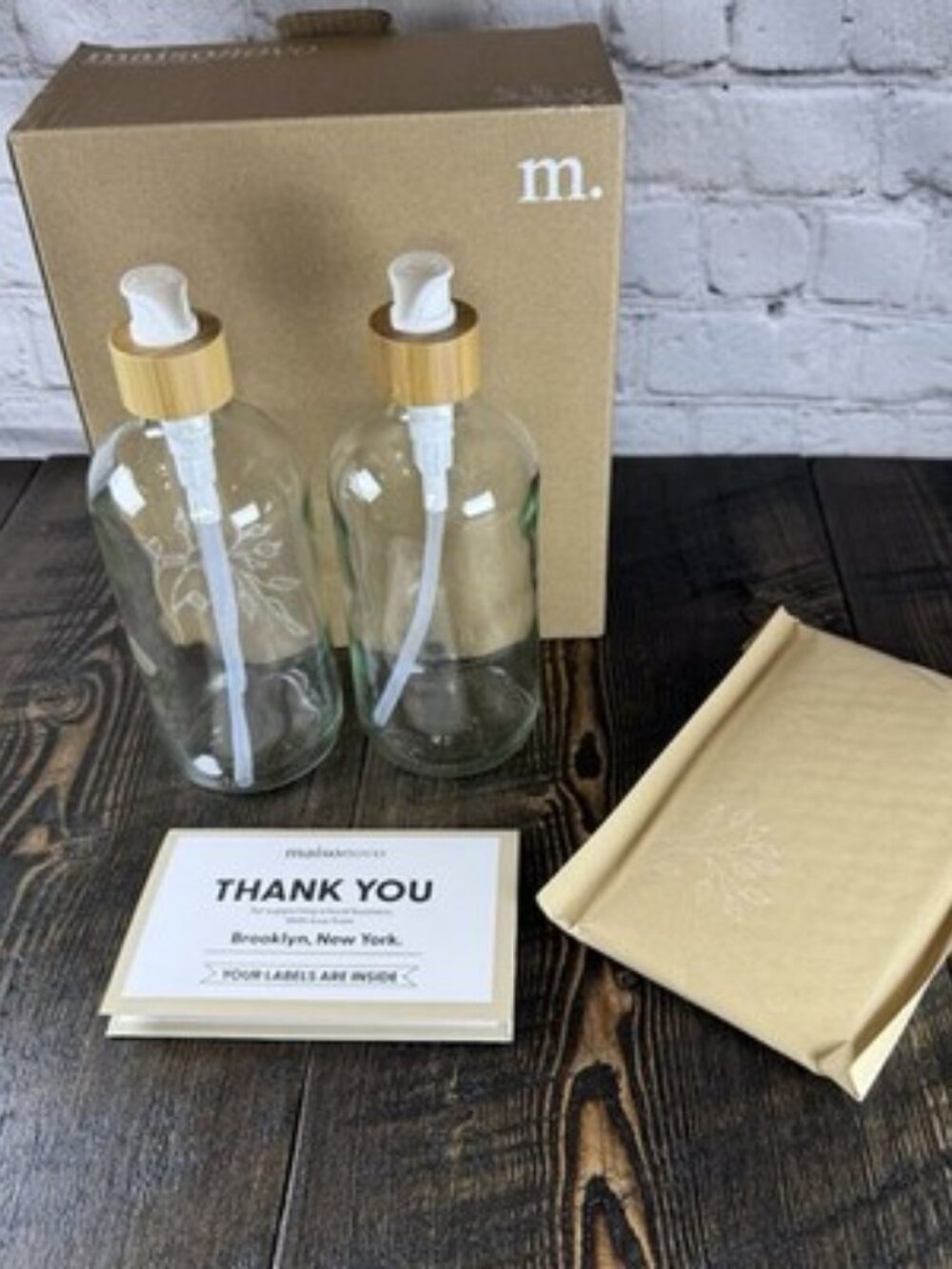 Clear Glass Soap Dispenser Set Kitchen - Tray Bamboo Dish and Handβ Dispensers